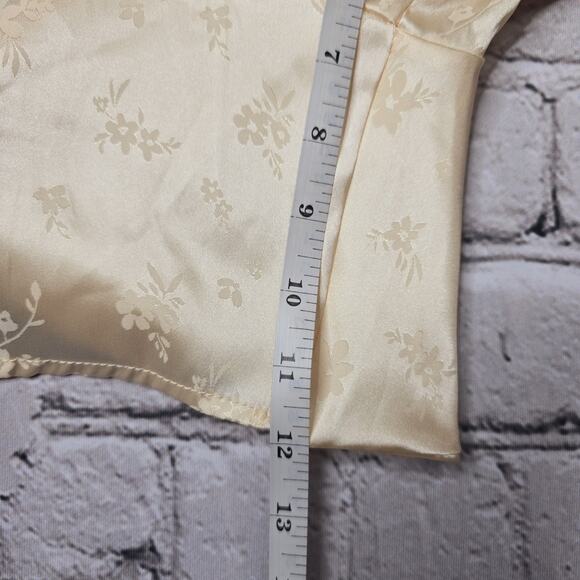 Audrey 3 1 Silky Chinoiserie Chinese Floral Pattern Balloon Sleeve Crop Top Sm - Picture 9 of 10